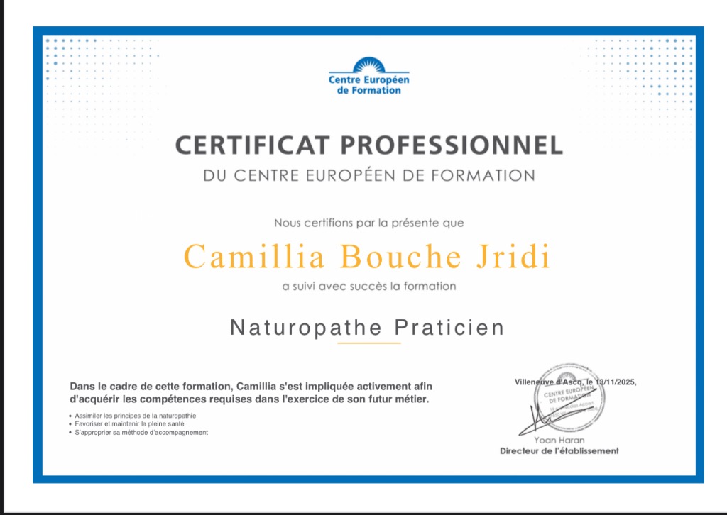 photo diplome Camillia Jridi-Bouche