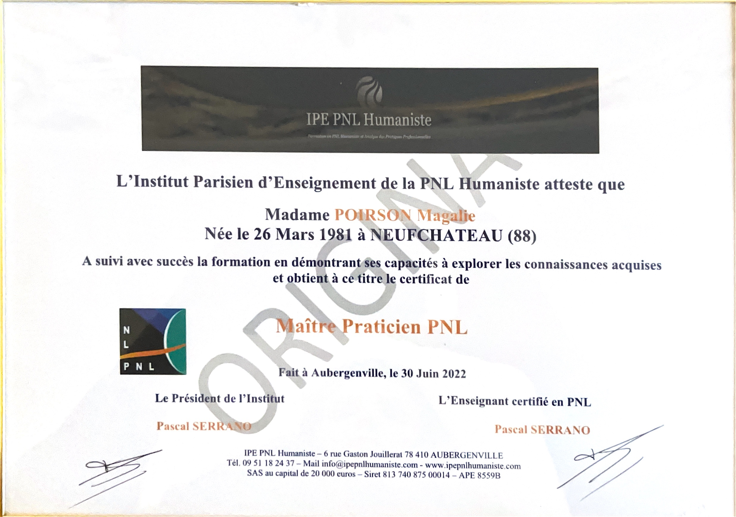 photo diplome Magalie Poirson