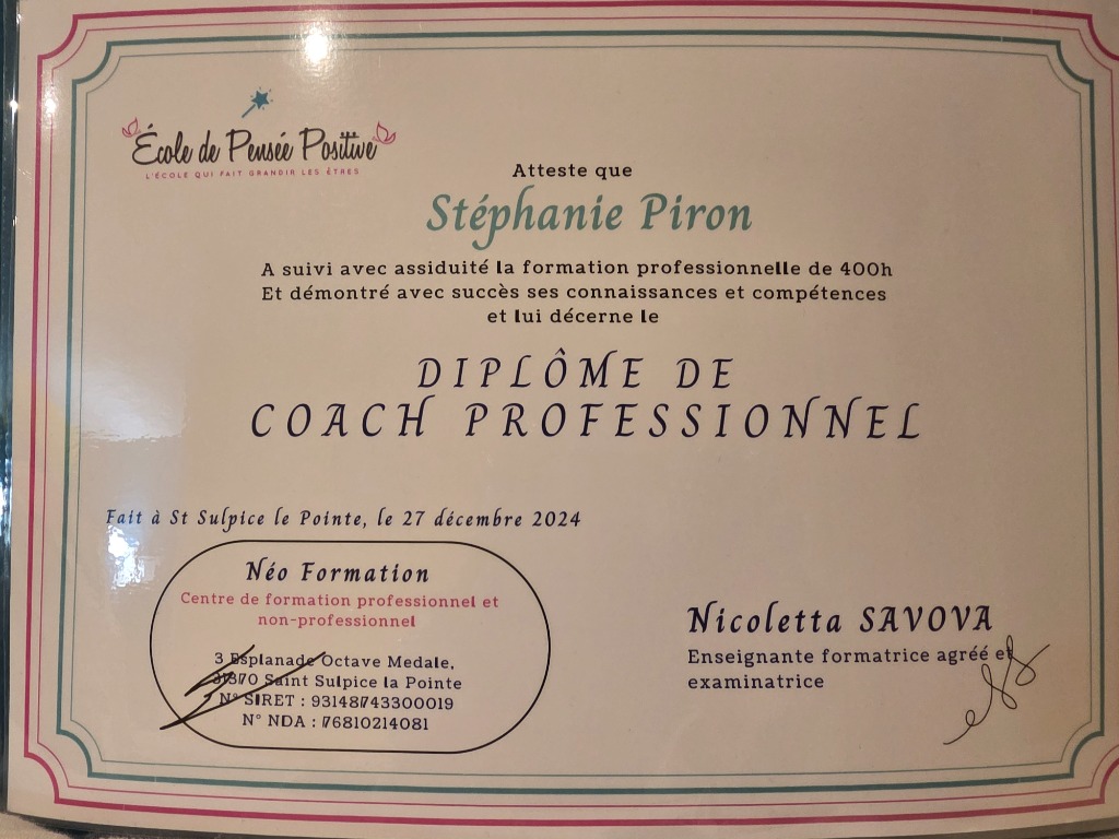 photo diplome Stéphanie PIRON
