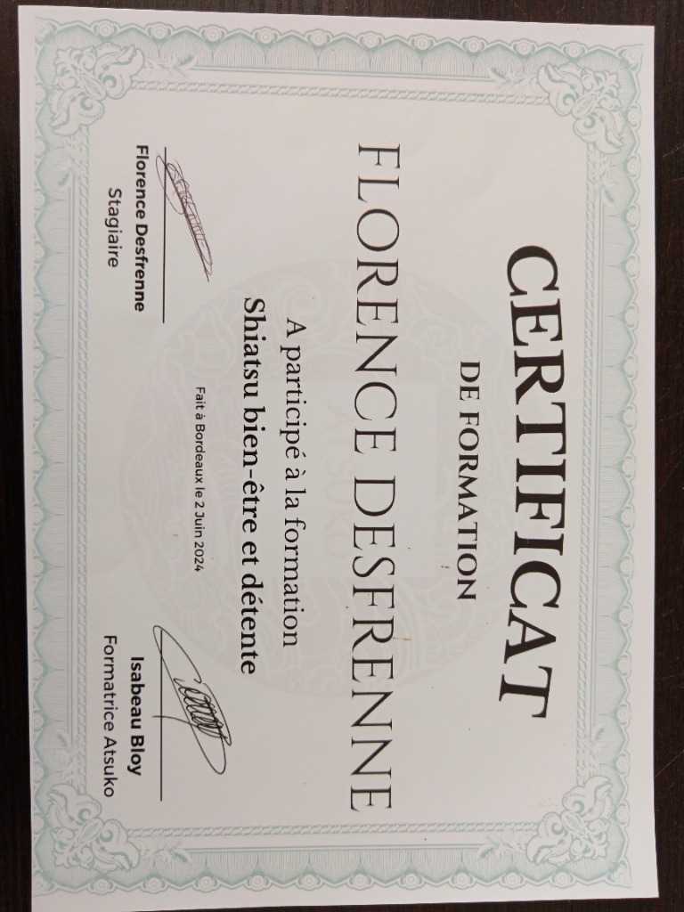 photo diplome FloShiatsu