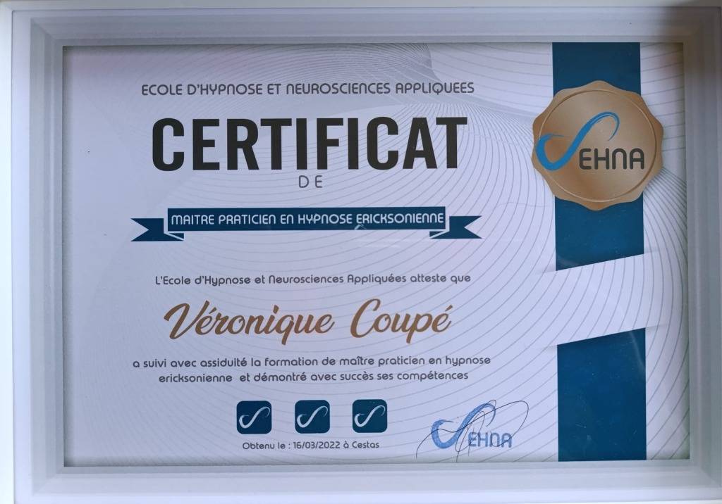 photo diplome Cabinet Hypnothérapie et magnétisme