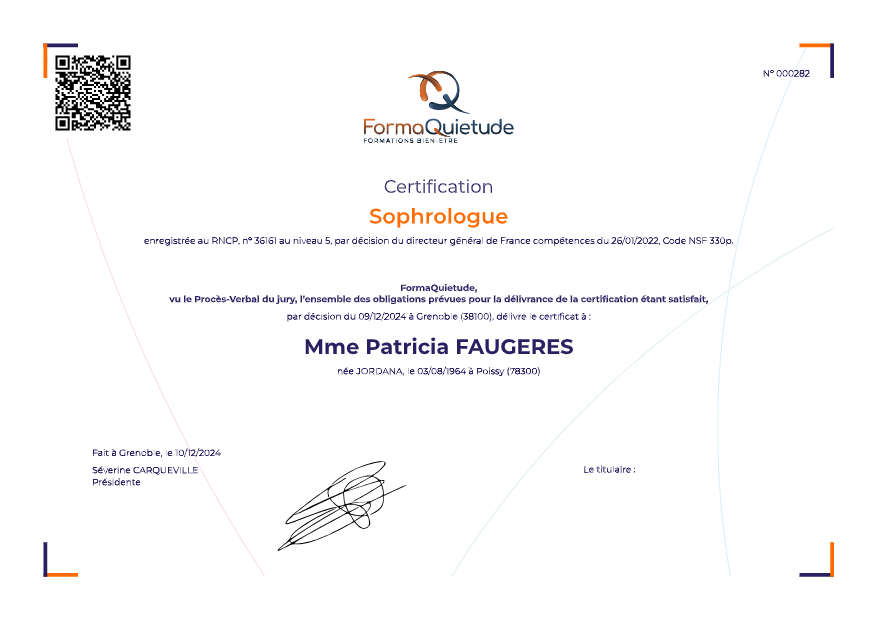 photo diplome Patricia Faugères