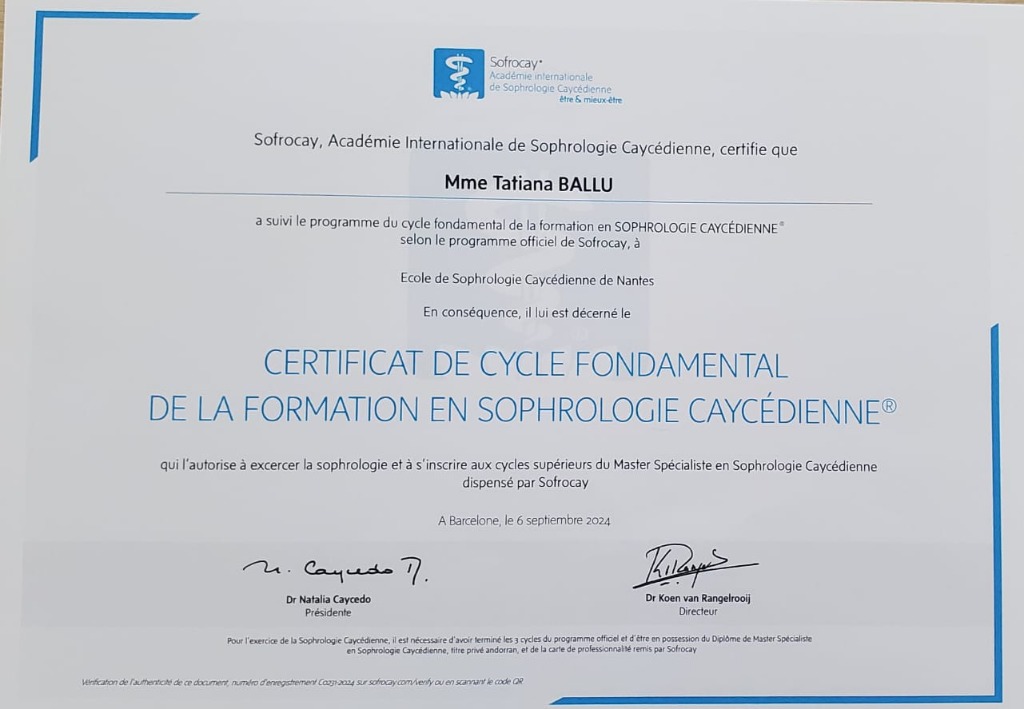 photo diplome Tatiana Ballu