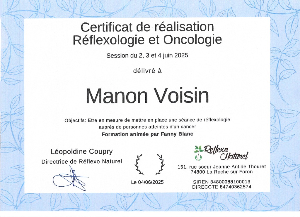 photo diplome Manon Voisin