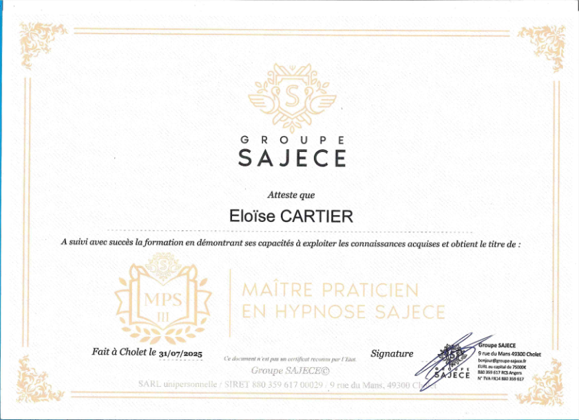 photo diplome Eloïse Cartier