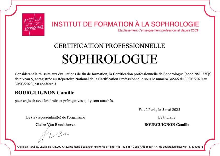 photo diplome Camille Bourguignon