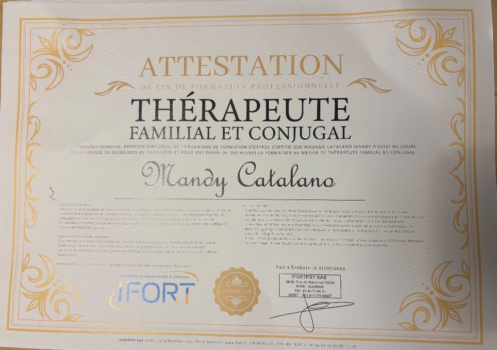 photo diplome Mc Thérapie