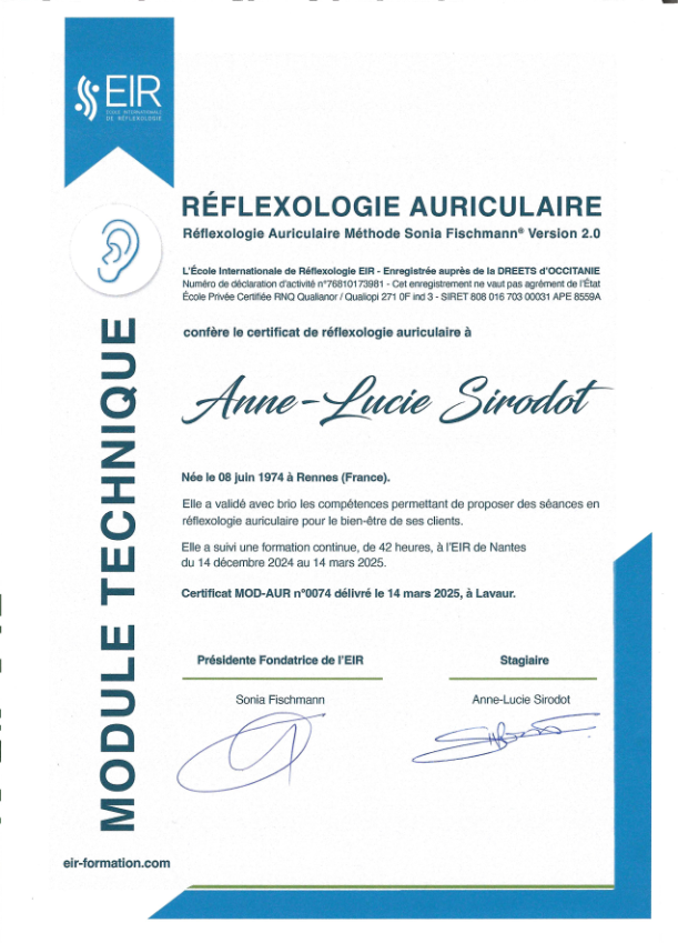 photo diplome Anne-Lucie SIRODOT