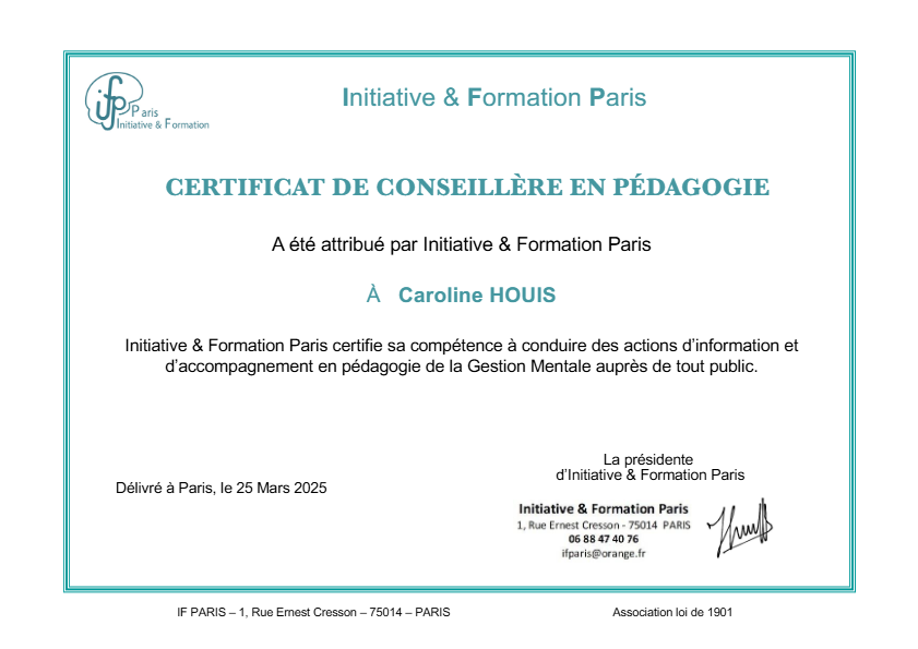 photo diplome Caroline Houis
