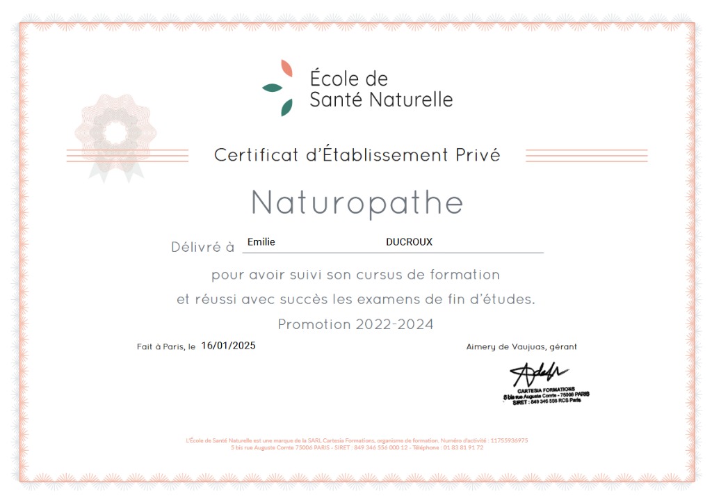 photo diplome Ducroux Emilie