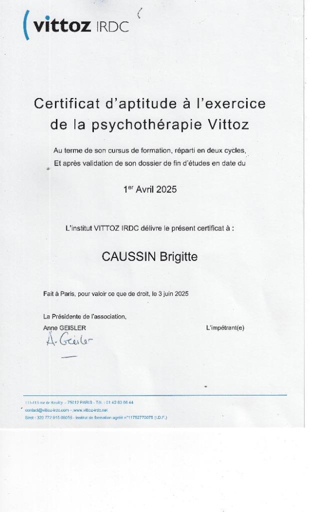photo diplome Brigitte Caussin