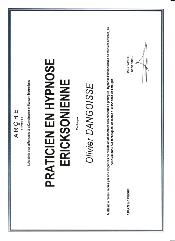 photo diplome Olivier DANGOISSE