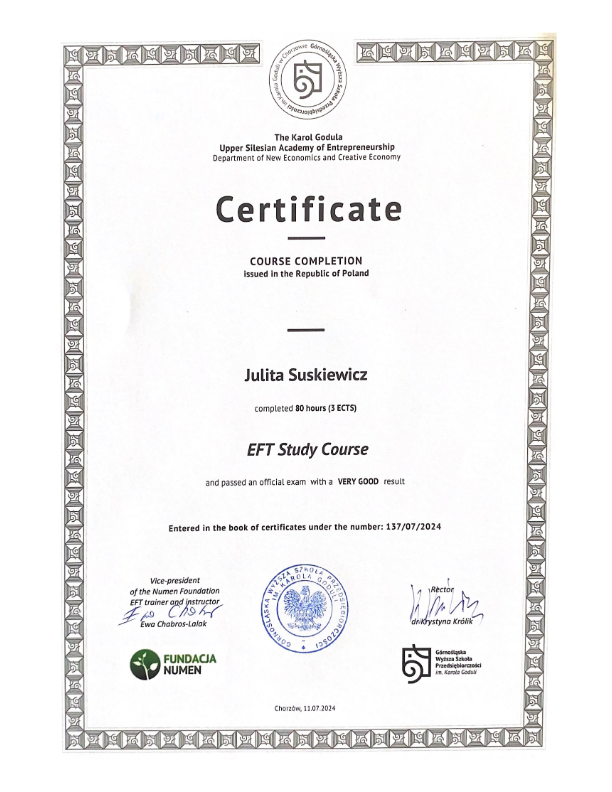 photo diplome Julita Suskiewicz