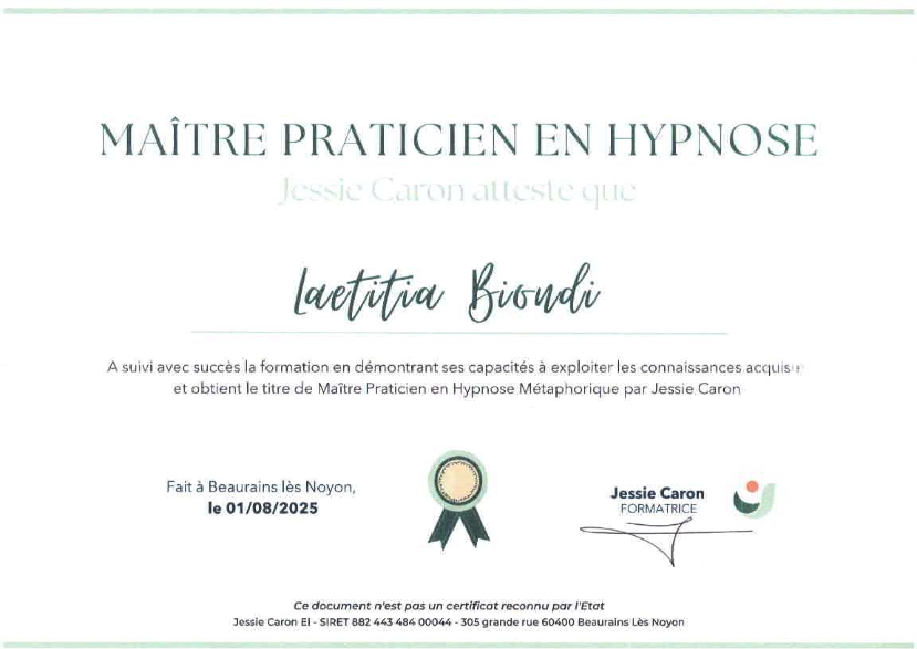 photo diplome Laetitia Biondi
