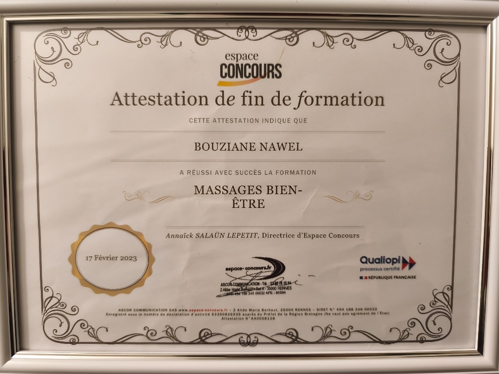 photo diplome Nawel bouziane