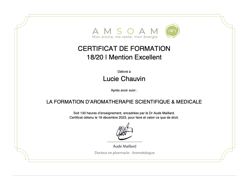 photo diplome Lucie Chauvin