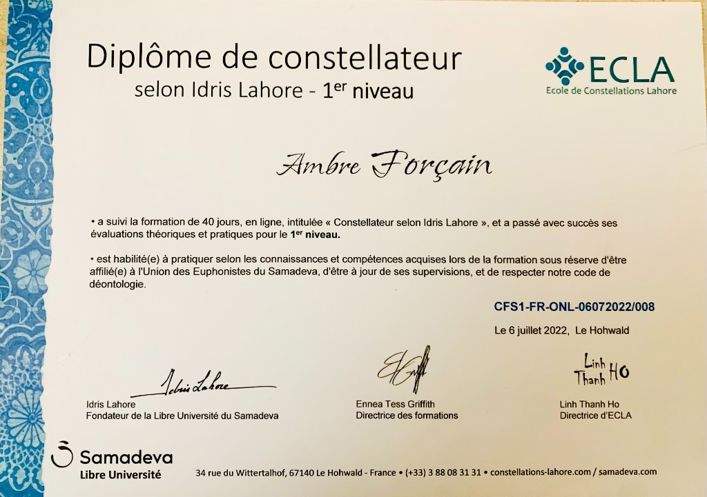 photo diplome Ambre Forçain