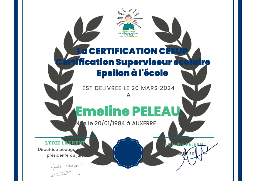 photo diplome Cabinet "Les petits cailloux sur le chemin"