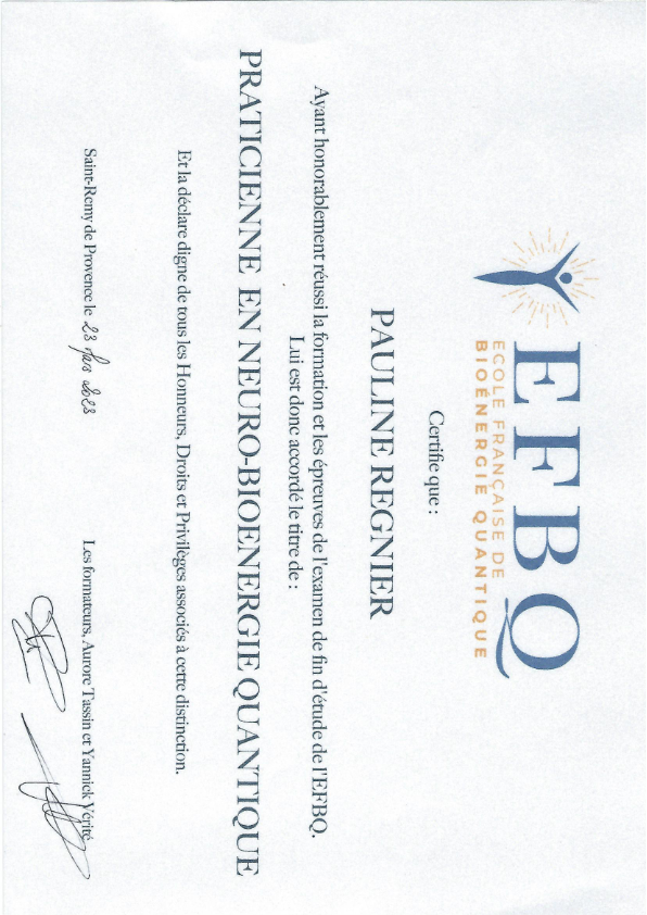 photo diplome Pauline REGNIER