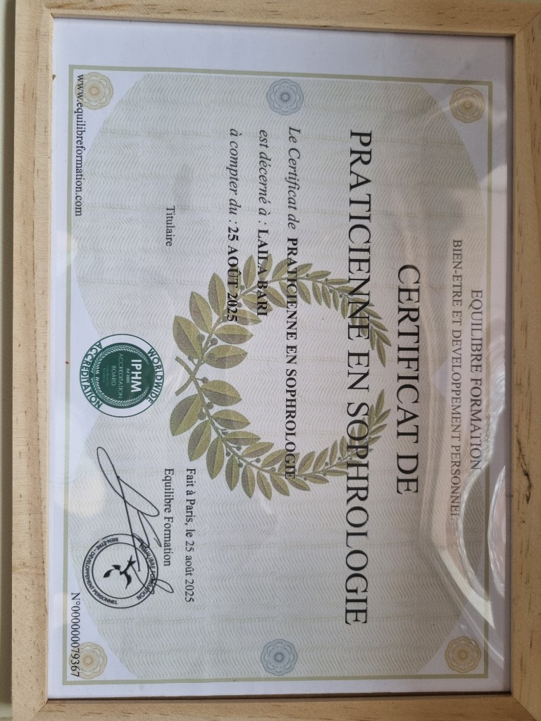 photo diplome EQUILIBRE BY LAILA 