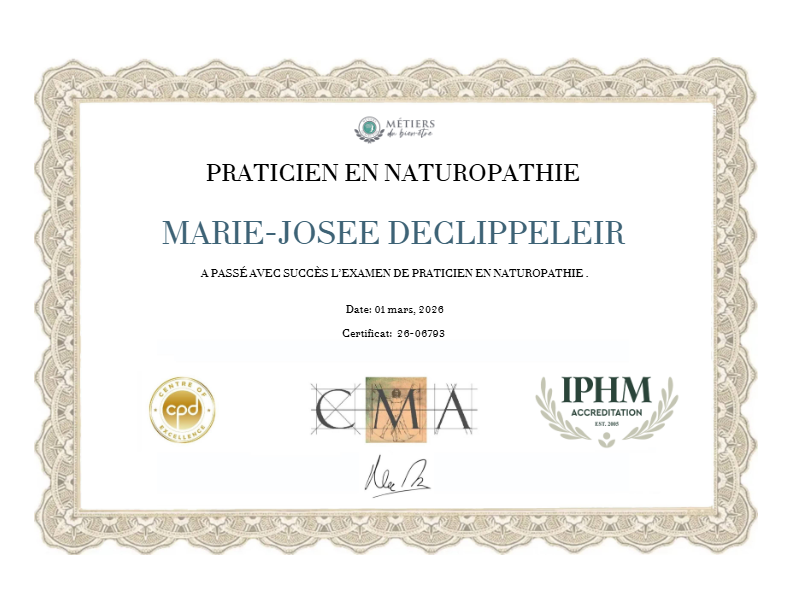 photo diplome Declippeleir Marie-Josée -NutriformbyMJ