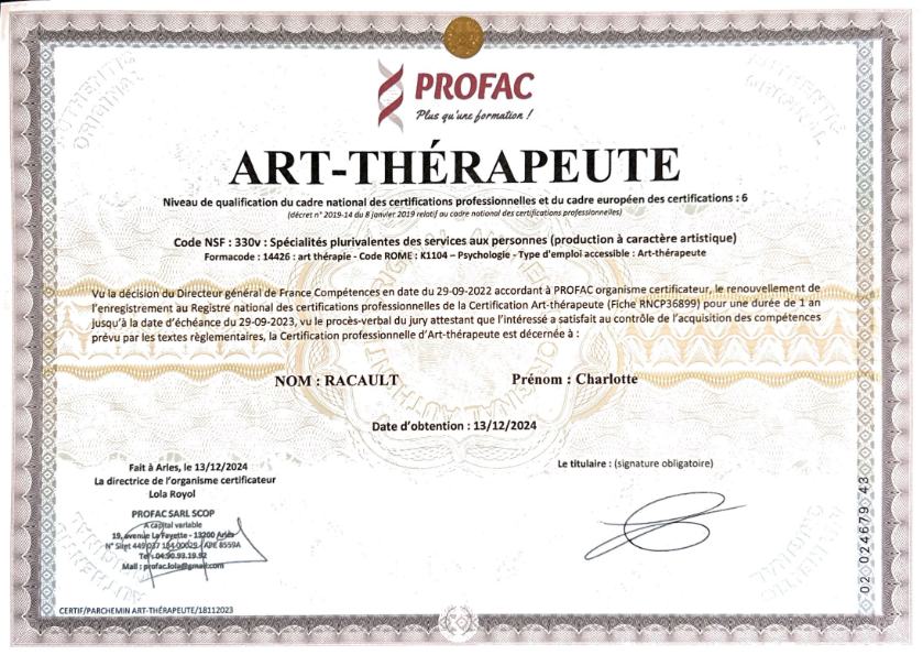 photo diplome CHARLOTTE RACAULT