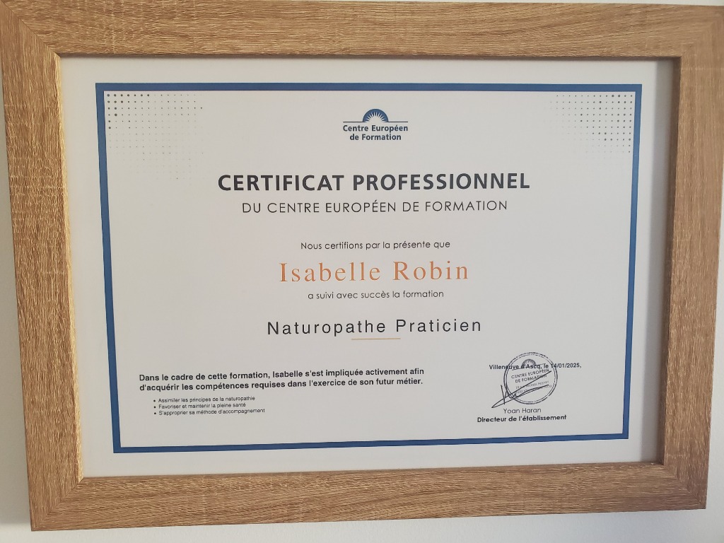 photo diplome Naturo-Sérénité