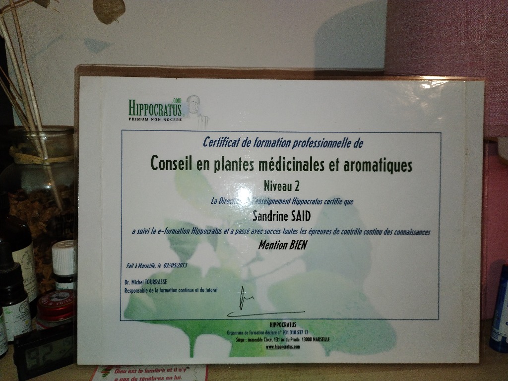 photo diplome Phytopédagogique