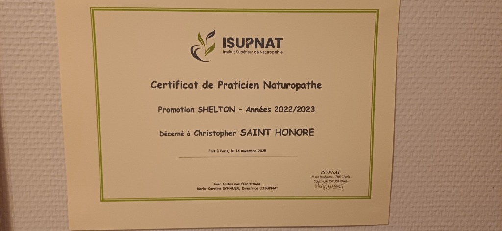 photo diplome Christopher SAINT-HONORE