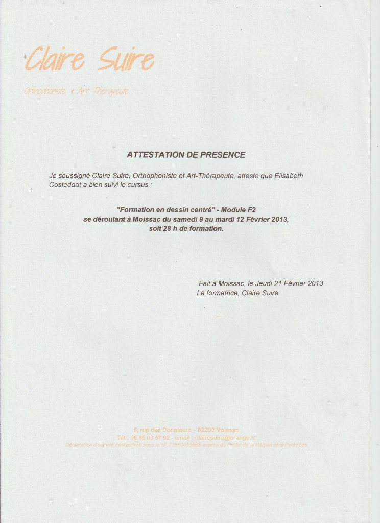 photo diplome Elisabeth COSTEDOAT