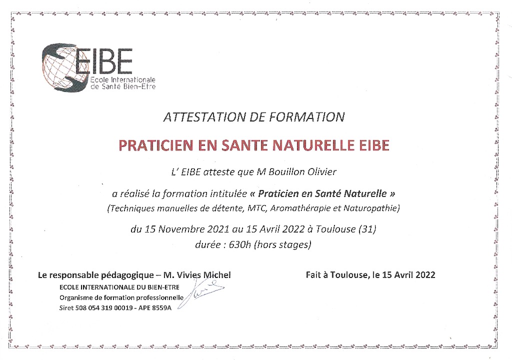 photo diplome Olivier Bouillon