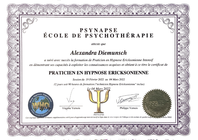 photo diplome Alexandra Chivaleck Diemunsch