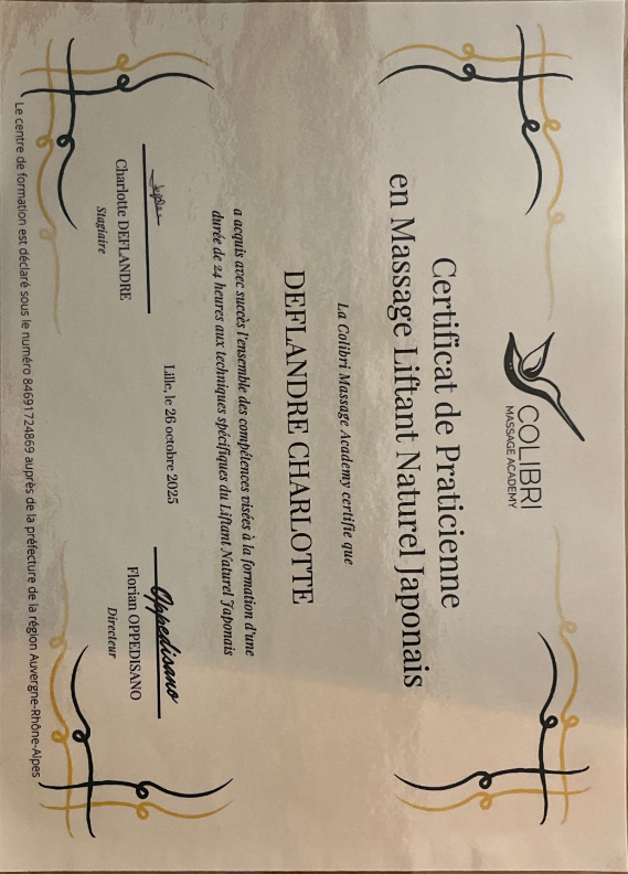 photo diplome Charlotte Deflandre