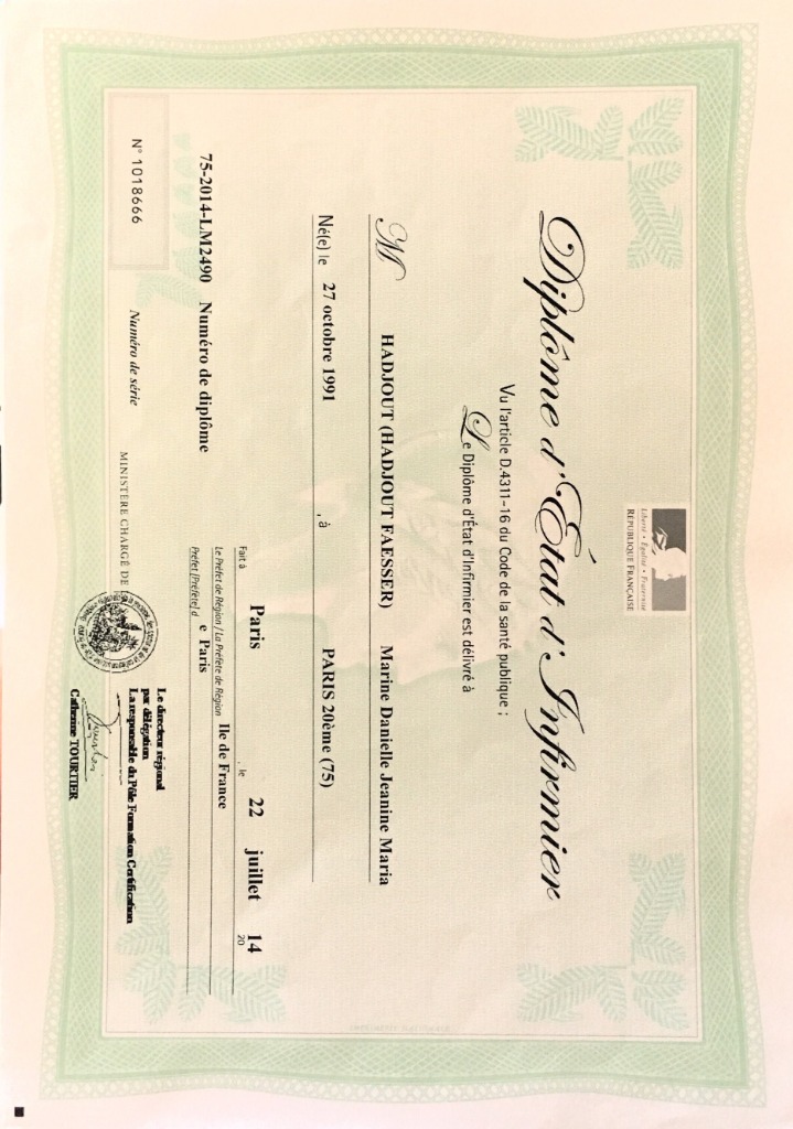 photo diplome Marine Gatignol