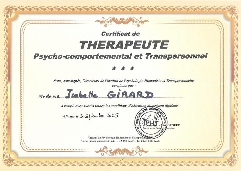 photo diplome Isabelle Girard