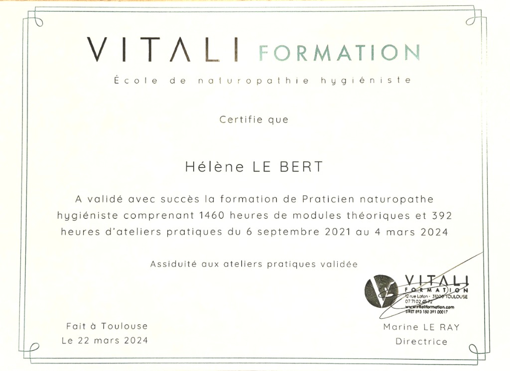 photo diplome Le Bert Hélène