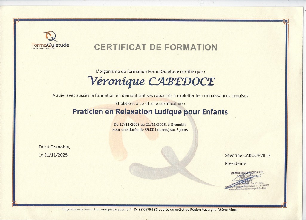 photo diplome Veronique Cabedoce