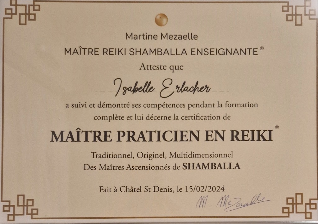 photo diplome Isabelle Erlacher - Les mains de Mira