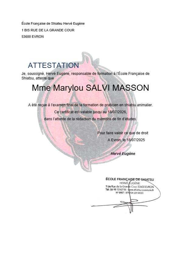 photo diplome Marylou SALVI MASSON