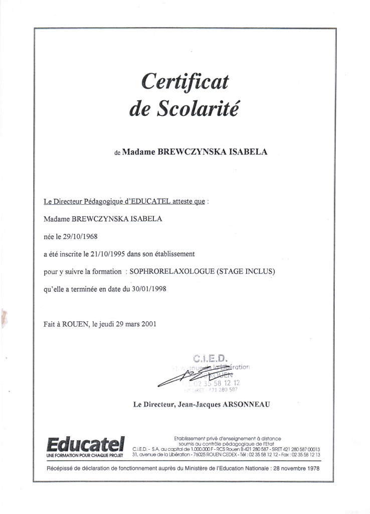 photo activite Izabela BREWCZYNSKA   Neuro-Sophro