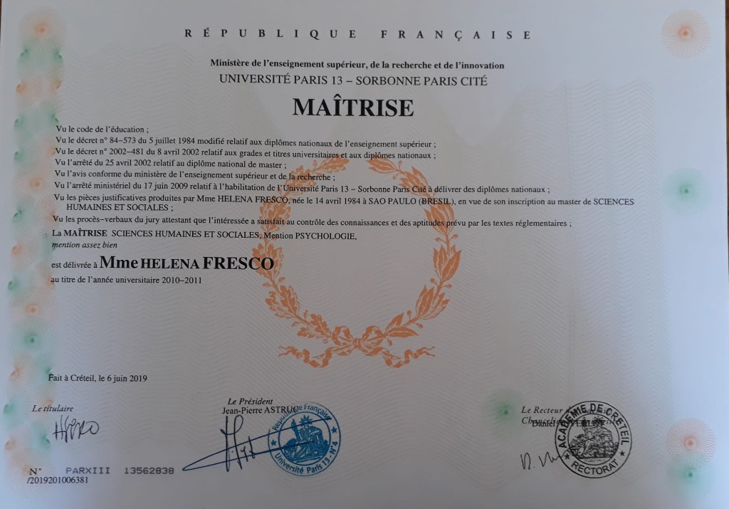 photo diplome Helena Fresco