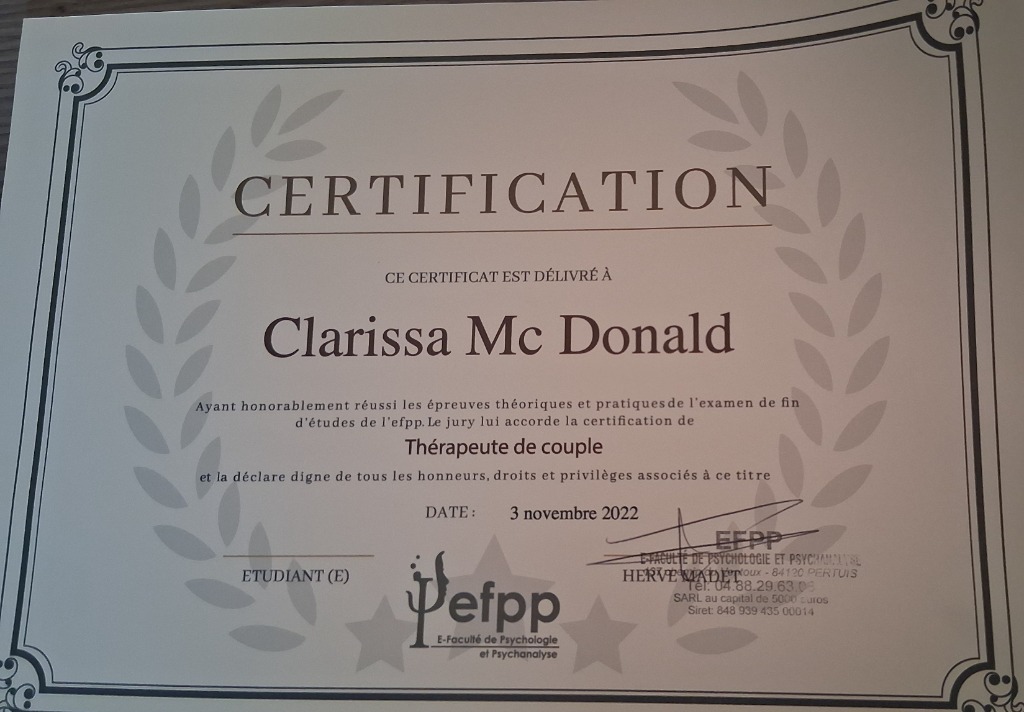 photo diplome Clarissa Mc Donald
