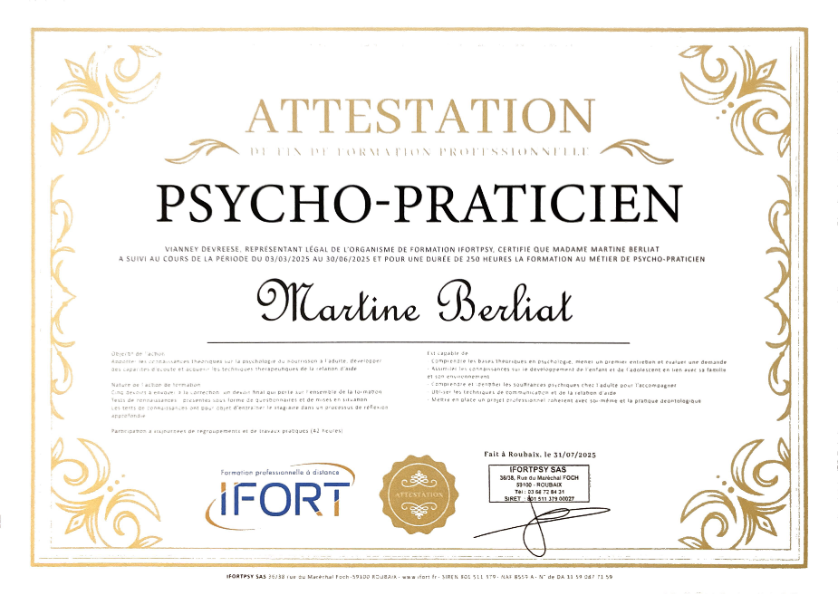 photo diplome Martine BERLIAT
