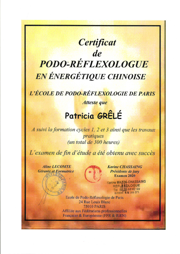 photo diplome GRÊLÉ Patricia
