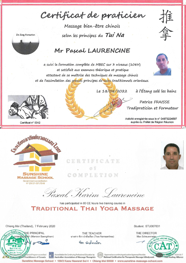 photo diplome Pascal Laurencine - Synergies en Soi