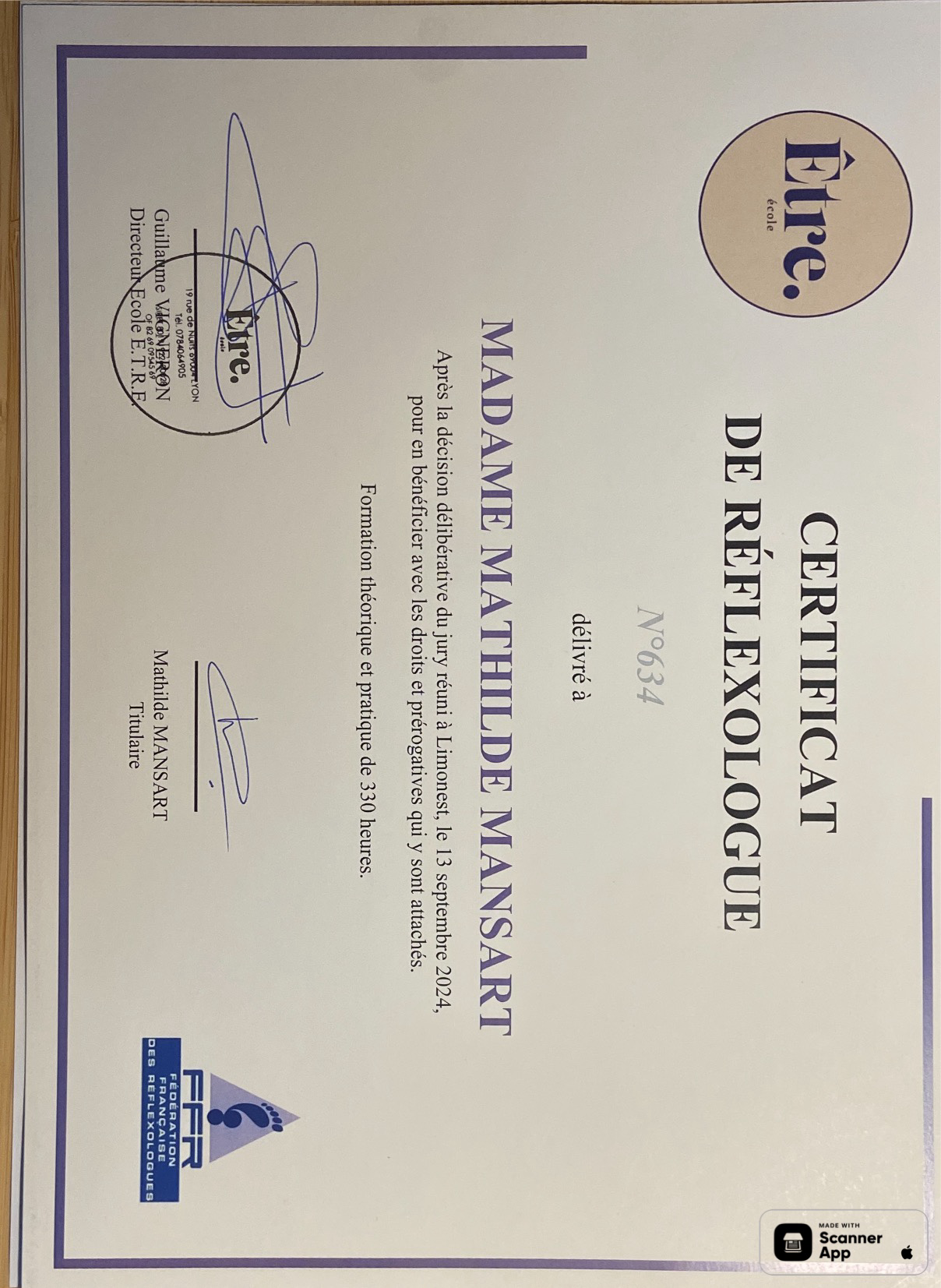 photo diplome Mathilde MANSART