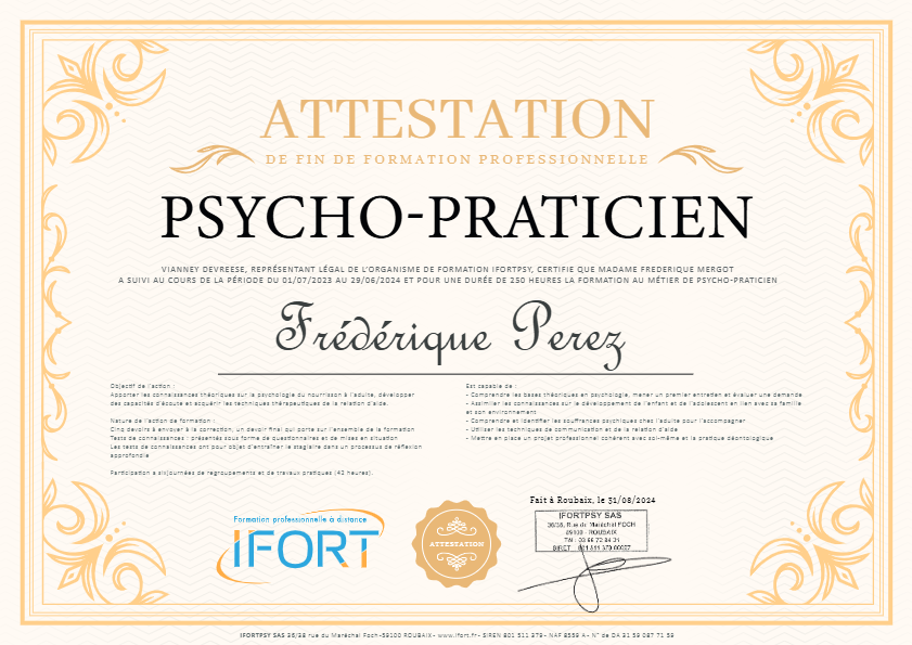 photo diplome Frédérique Pérez