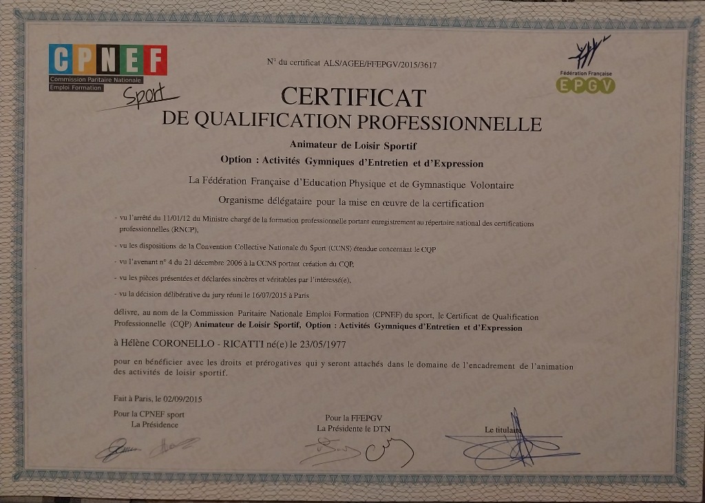 photo diplome Coronello Hélène le chemin de l ame 