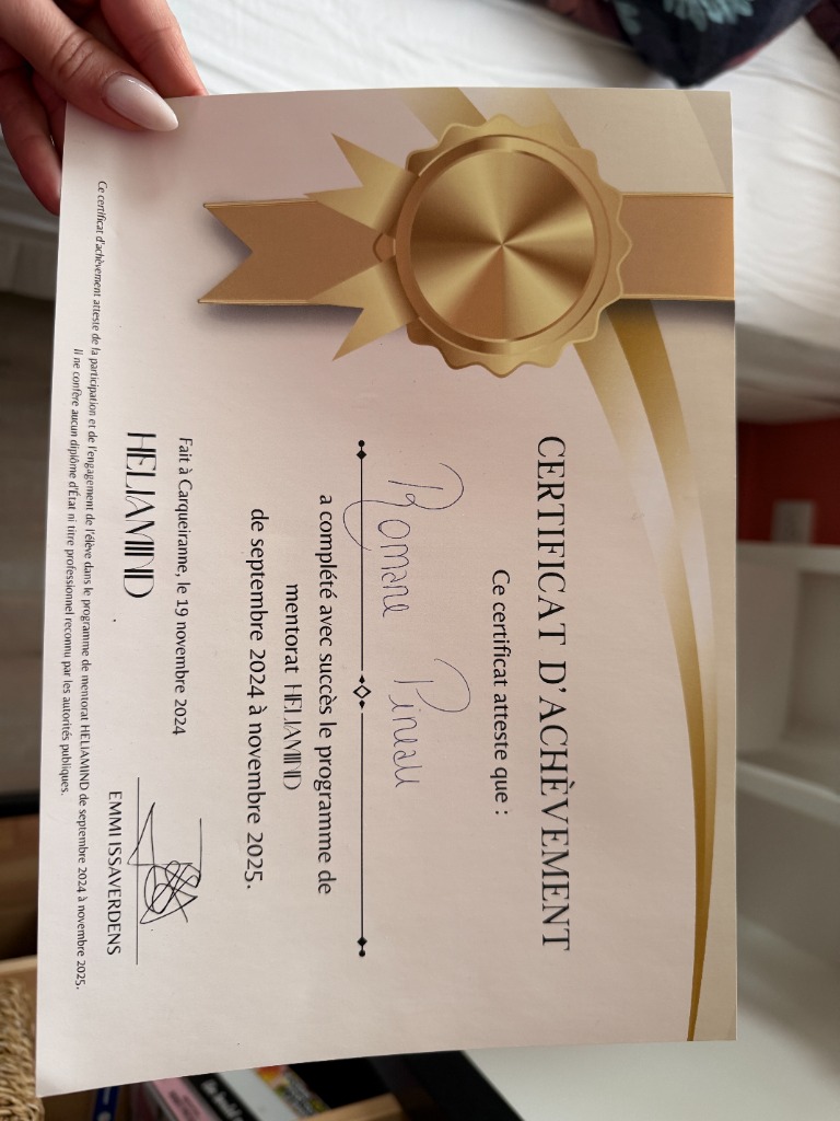 photo diplome Romane GUICHET