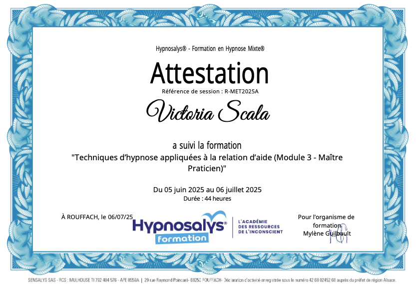 photo diplome Victoria SCALA